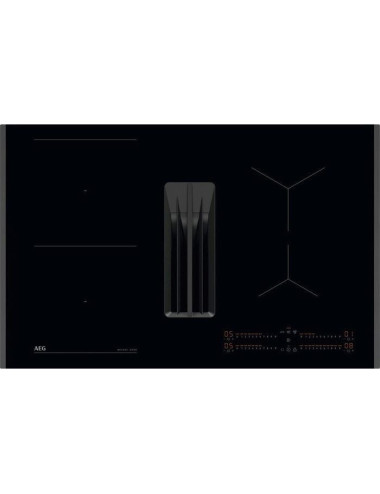 AEG Placa de Inducción TH84CB03FB ComboHob Bridge XT Negra 80 cm 7350 W Campana Integrada Clase A+