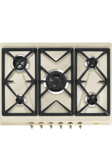 Smeg Encimera Vitrocerámica SRV876POGH 75cm Cristal Negro 4 Zonas Touch Control