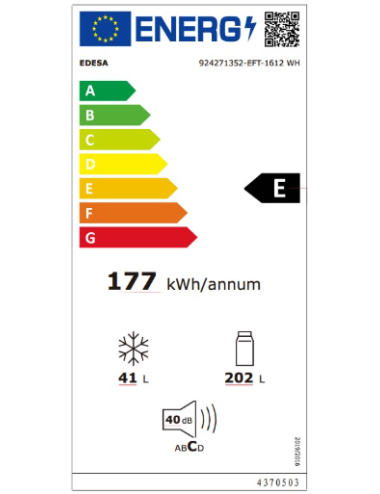 EDESA FRIGORIFICO EFT-1612 WH 1,59m BLANCO CLASE E