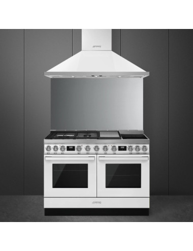 Smeg Cocina Mixta Portofino CPF120IGMPWH 120cm Blanco 6 Zonas Gas/Inducción 2 Hornos Pirolítico Clase A+