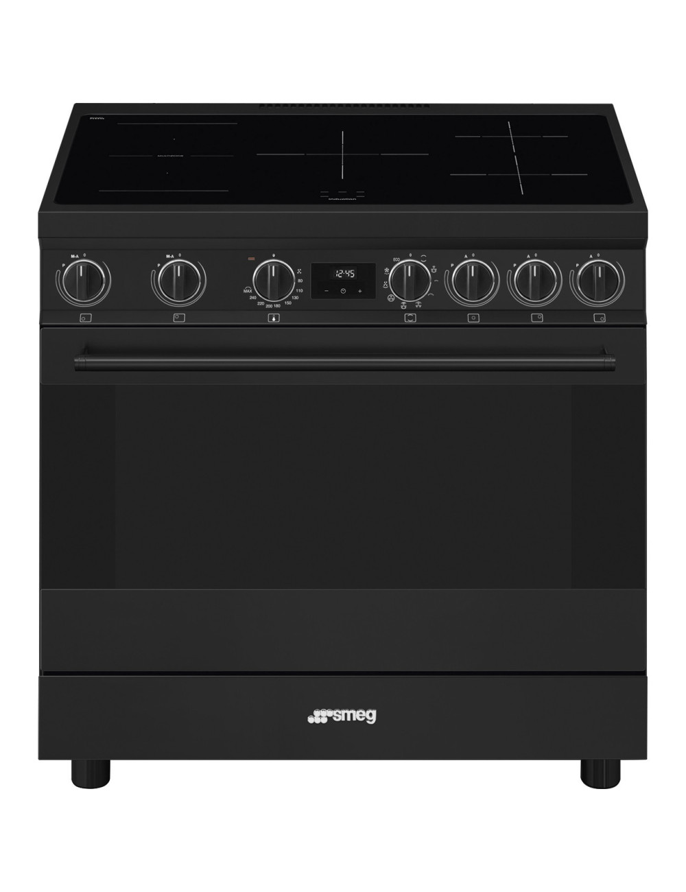 Smeg Cocina C91IEA2 Inducción Inox 90cm 5 Zonas Horno Eléctrico Multifunción 115L Clase A