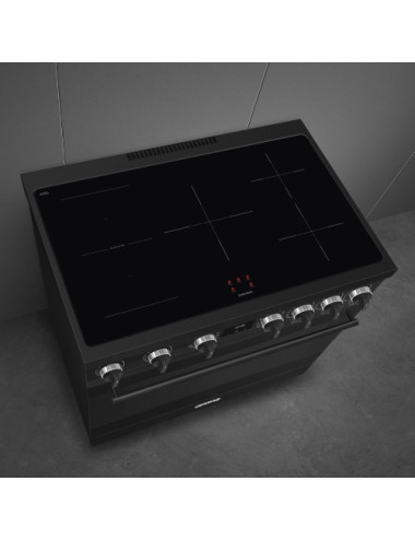 Smeg Cocina C91IEA2 Inducción Inox 90cm 5 Zonas Horno Eléctrico Multifunción 115L Clase A