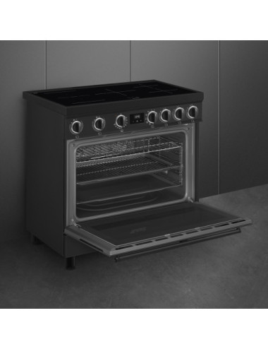 Smeg Cocina C91IEA2 Inducción Inox 90cm 5 Zonas Horno Eléctrico Multifunción 115L Clase A