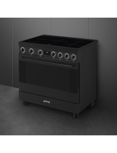 Smeg Cocina C91IEA2 Inducción Inox 90cm 5 Zonas Horno Eléctrico Multifunción 115L Clase A