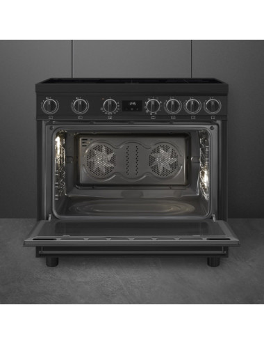 Smeg Cocina C91IEA2 Inducción Inox 90cm 5 Zonas Horno Eléctrico Multifunción 115L Clase A