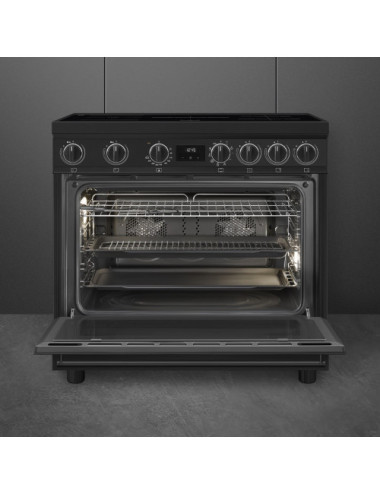 Smeg Cocina C91IEA2 Inducción Inox 90cm 5 Zonas Horno Eléctrico Multifunción 115L Clase A