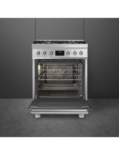 Smeg Cocina Concert C6GMX2 Gas 5 Fuegos Horno Multifunción Inox 70L Clase A