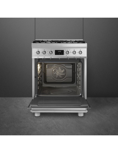 Smeg Cocina Concert C6GMX2 Gas 5 Fuegos Horno Multifunción Inox 70L Clase A