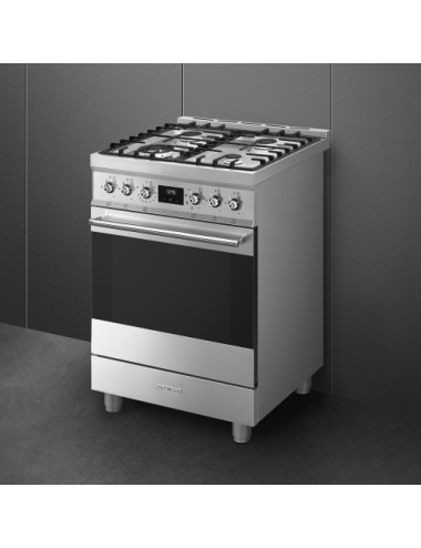 Smeg Cocina Concert C6GMX2 Gas 5 Fuegos Horno Multifunción Inox 70L Clase A