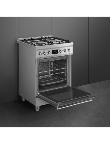 Smeg Cocina Concert C6GMX2 Gas 5 Fuegos Horno Multifunción Inox 70L Clase A
