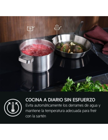 AEG Placa Inducción TI84IB30FB 4 Zonas FlexiBridge Negro 80cm Hob2Hood