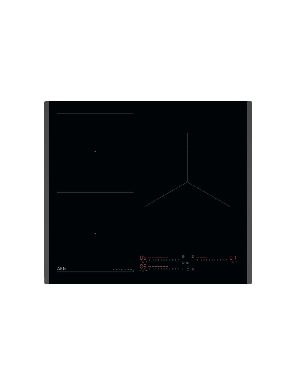 AEG Vitrocerámica Inducción TI63IQ3BFB 3 Zonas Negra 59cm Control Táctil