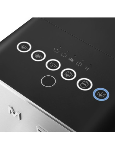 Smeg Cafetera Espresso Automática BCC13BLMEU Sistema Leche Negro Collezione 1,4 L 19 bar