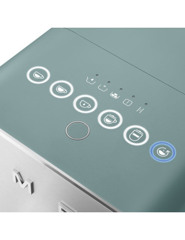 Smeg Cafetera Superautomática BCC13EGMEU Collezione Verde Esmeralda 1,4 L 19 bar 1350 W