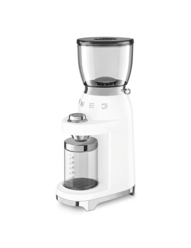 Smeg Molinillo Café CGF11WHEU 350g Blanco 150W Acero Inoxidable Cónica
