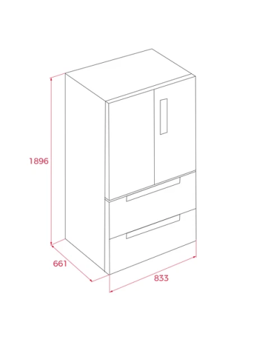 Teka Frigorífico French Door RFD 77825 GBK EU Cristal Negro 516 L No Frost Inverter Clase E