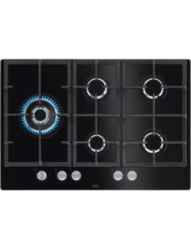 AEG Encimera HKB75820NB Inducción Negra 80 cm 5 Zonas Hob2Hood PowerBoost