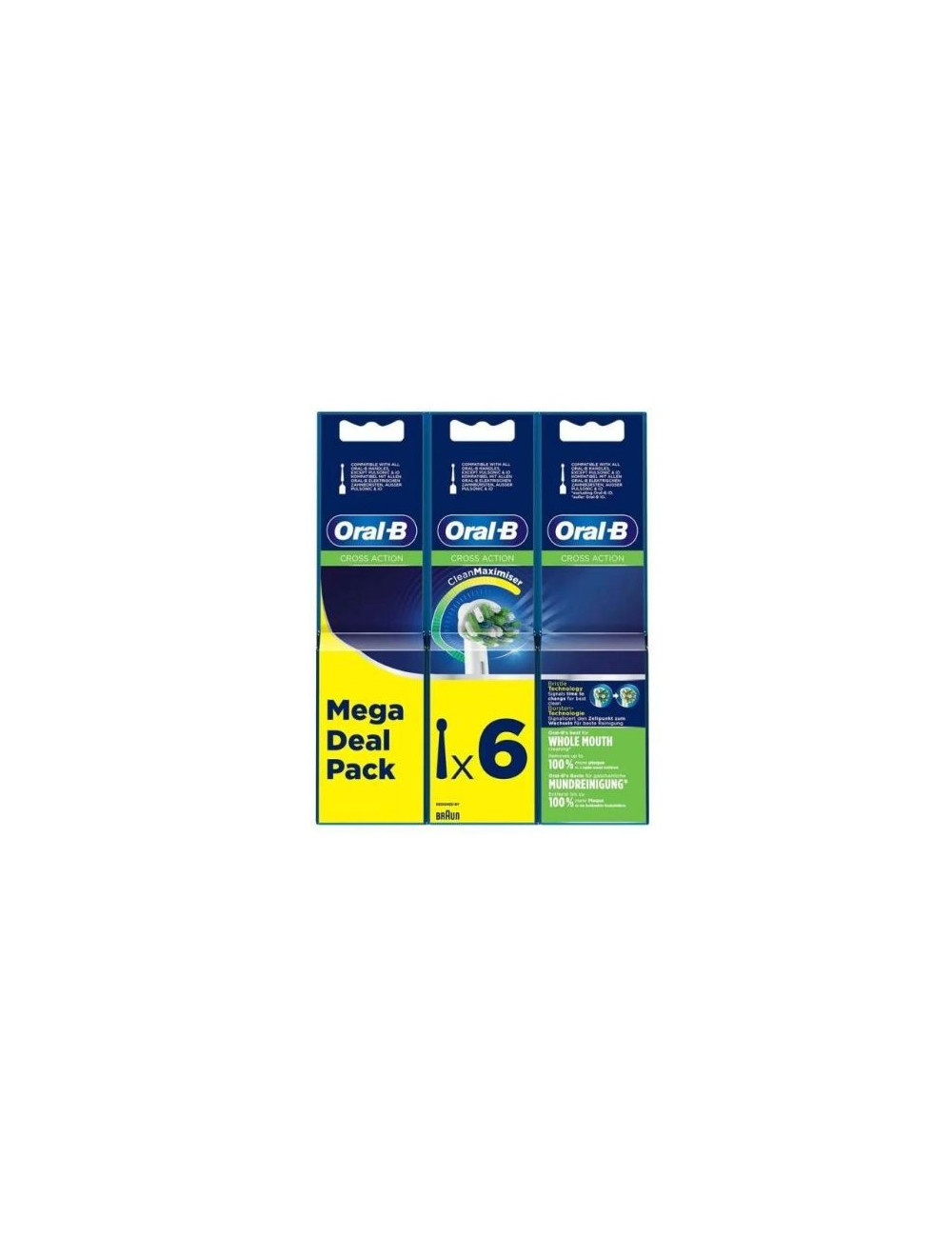 BRAUN ACC. CEPILLO EB-50RX CROSSACTION NEGRO 6 UNIDADES
