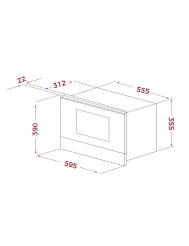 Teka Microondas Integrable ML 8220 BIS L Cristal Full Black Base Cerámica
