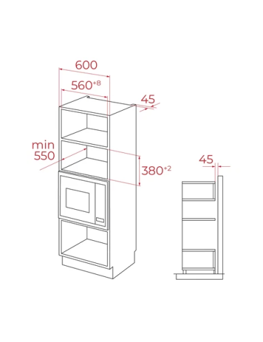 TEKA Microondas Integrable MLEG 820 FI BK Microondas+Grill Cristal Full Black