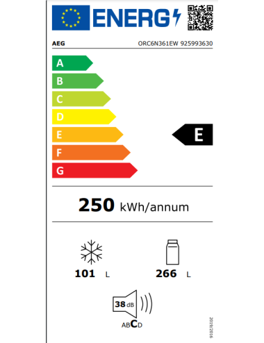 AEG Frigorífico Combi ORC6N361EW 201cm TwinTech® Total No Frost Blanco Clase E