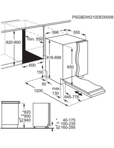 AEG Lavavajillas Integrable FSE54600Z 60cm Serie 5000 AirDry 13 Cubiertos Clase C