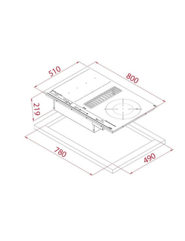 Teka Placa Inducción MasterSense Air AFC 87628 MST FullFlex Campana Integrada