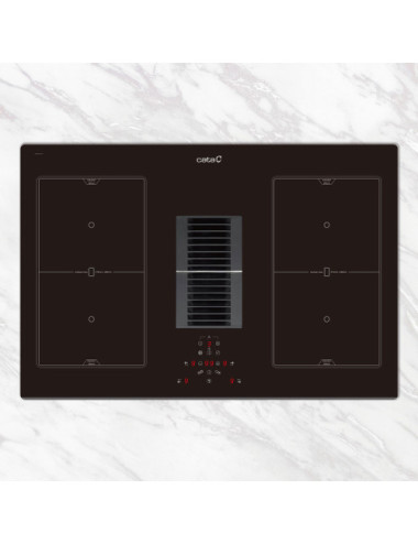 Cata Placa Integración Superficie AS 750 Flex Inducción + Extractor 77 cm Negra Clase A