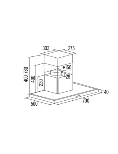 Cata Campana Decorativa S PRO 7000 X 76cm Inox 573,9m³/h Clase A