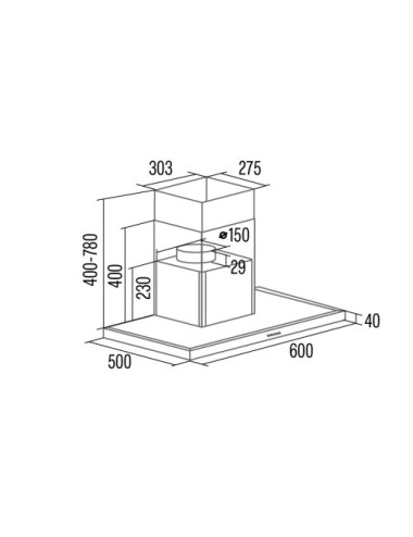 Cata Campana S PRO 6000 BK Cajón Negra 60 cm 3 niveles + Turbo Digital A