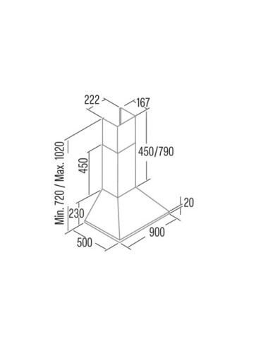Cata Campana Decorativa Omega 900 WH Blanco 90cm 645m³/h 3 Velocidades Clase C