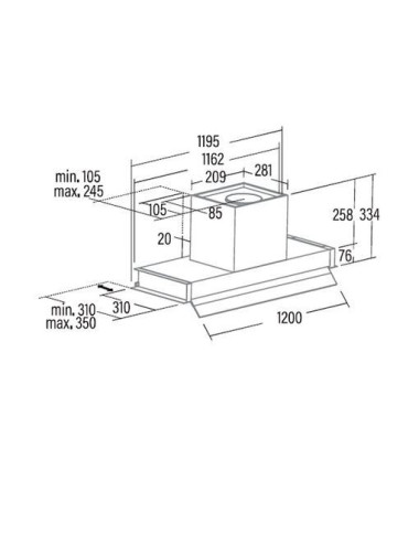 Cata Campana Extractora Corona X120/B Integrable 120cm Acero Inoxidable A