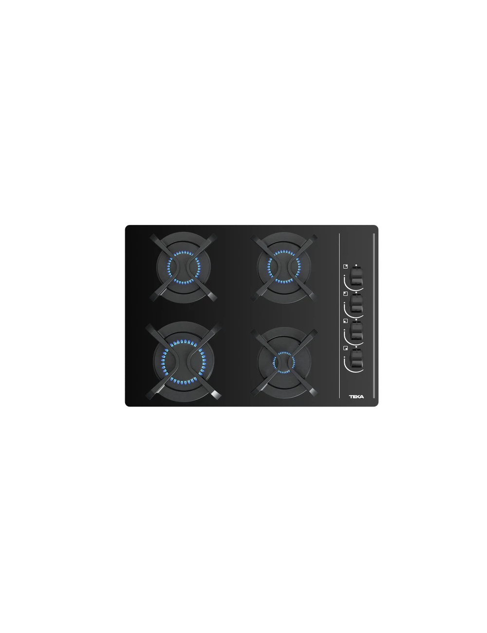 Teka Placa GBC 64003 KBN Gas Cristal Negro 60 cm 4 Quemadores Natural