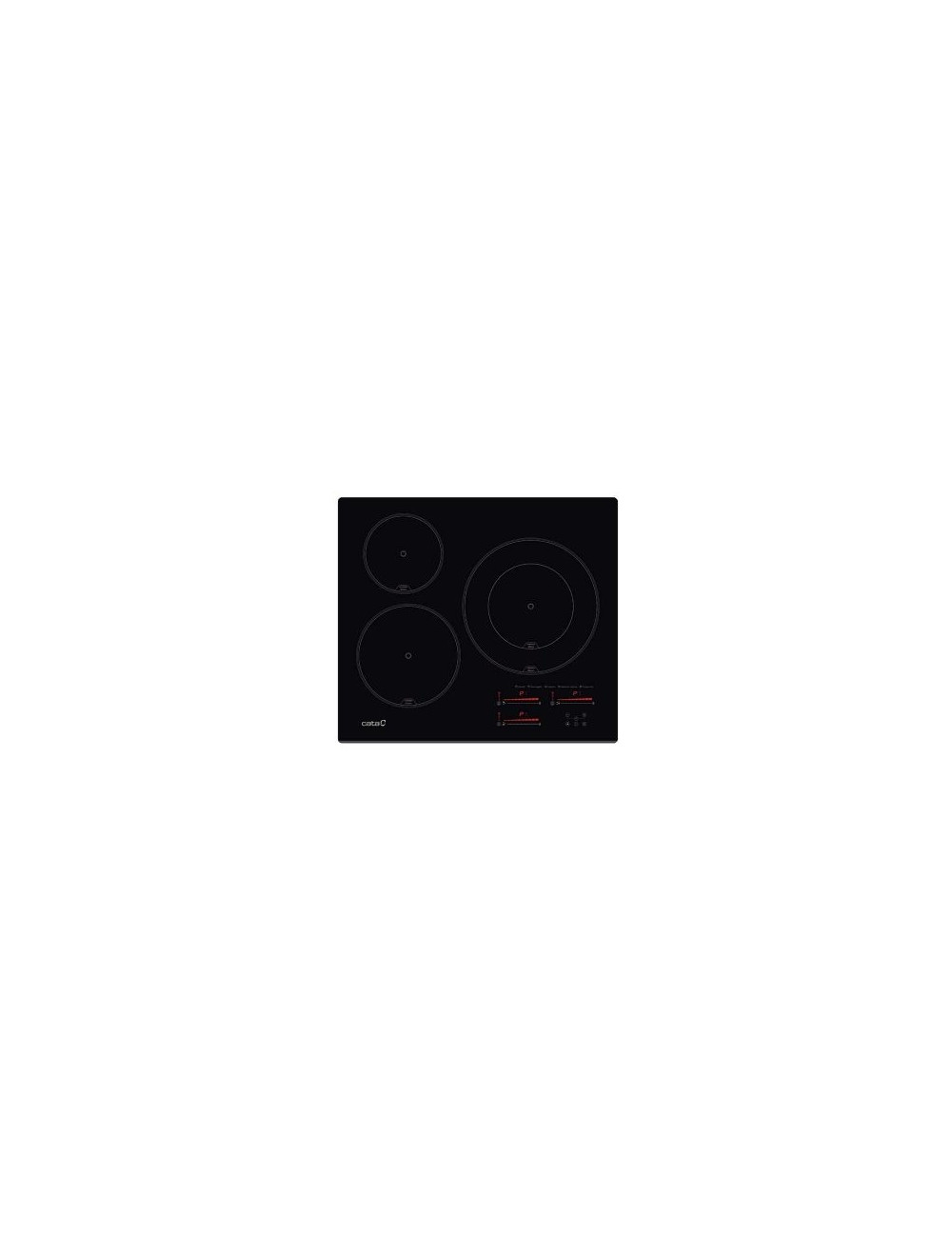 Cata Placa Inducción INSB 6028 BK 3 Zonas 7100W 60cm Biselada Negra Control Táctil