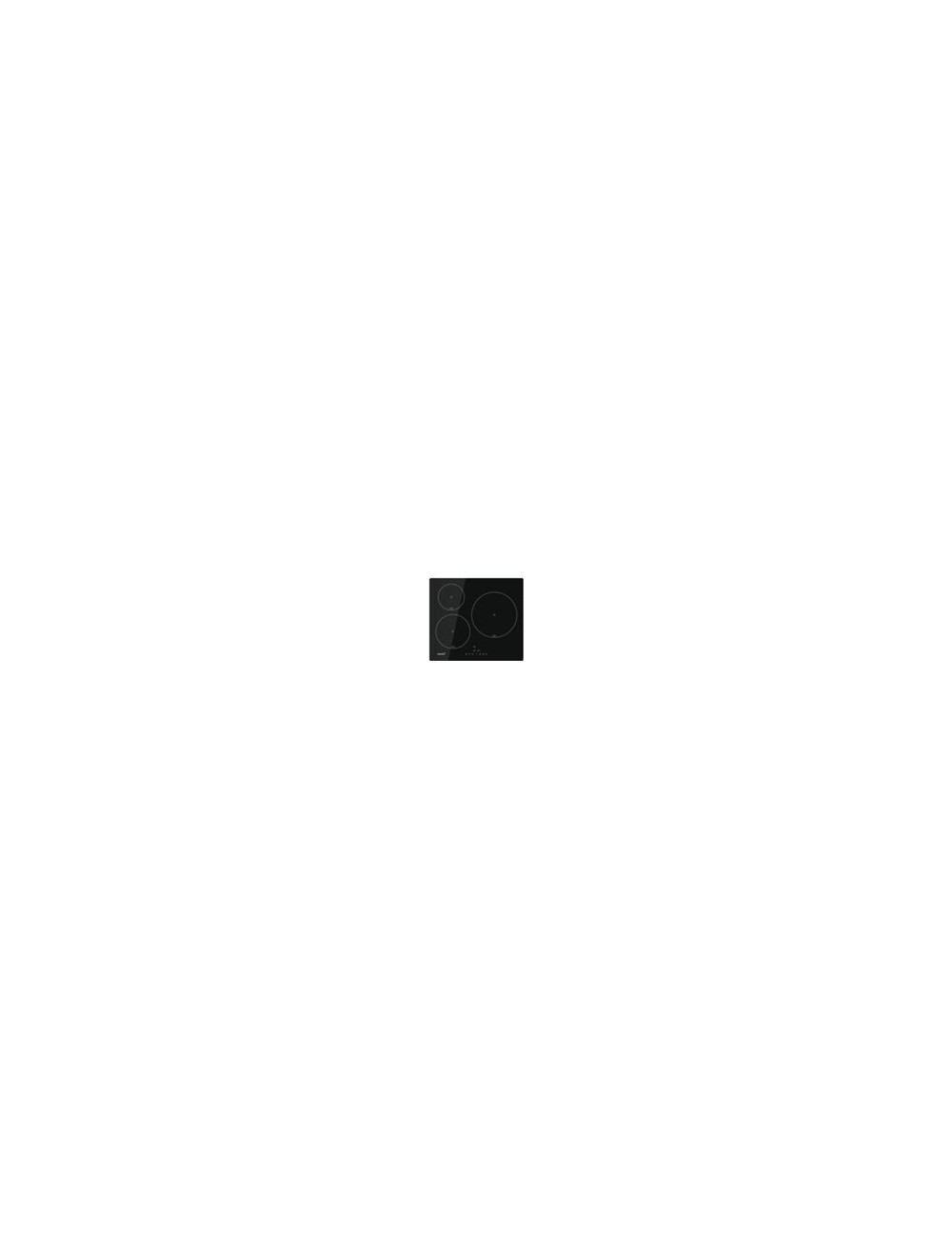 Cata Placa Inducción IB 6303E2 BK 59cm 3 Zonas Cristal Negro Integrable 7100W