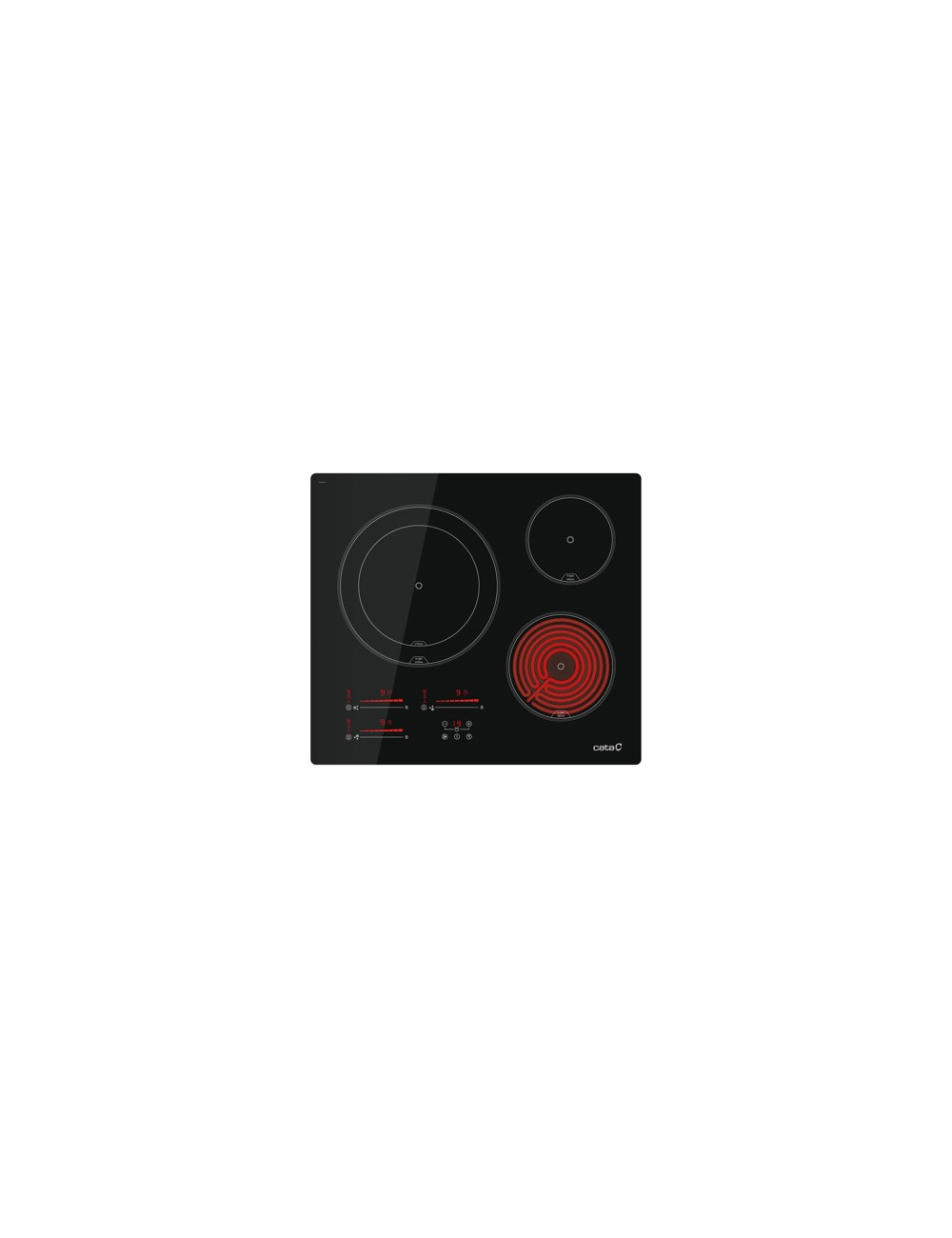 Cata Placa Vitrocerámica TDM 6003 3 Zonas Slider Touch 59cm Clase A