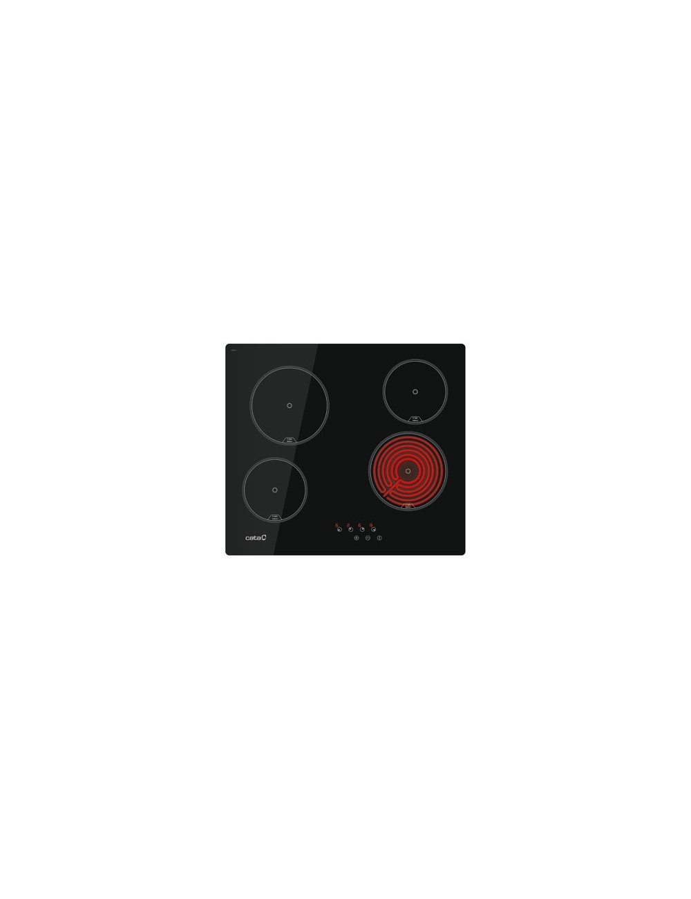 Cata Placa Vitrocerámica TN 604 B 4 Zonas Vidrio Control Táctil Negro