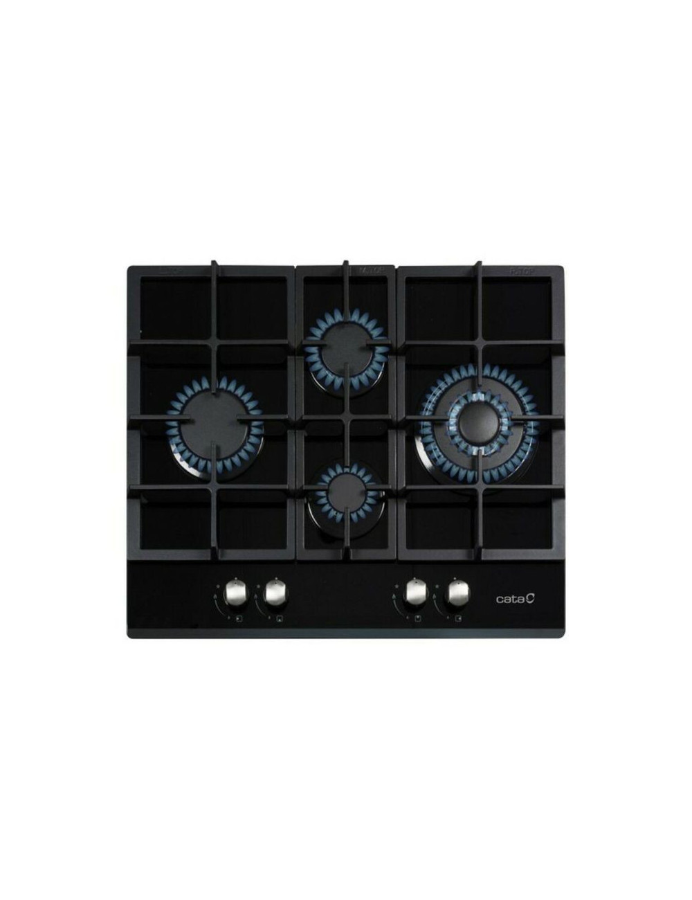 Cata Placa Gas LCI6031BK Cristal Negro 4 Zonas Integrada 64cm Encendido Electrónico