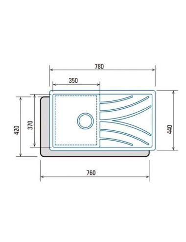 Cata Fregadero CDP-1 ED Inox 86x50 cm 1 Cubeta Escurridor Derecha Acero AISI 304