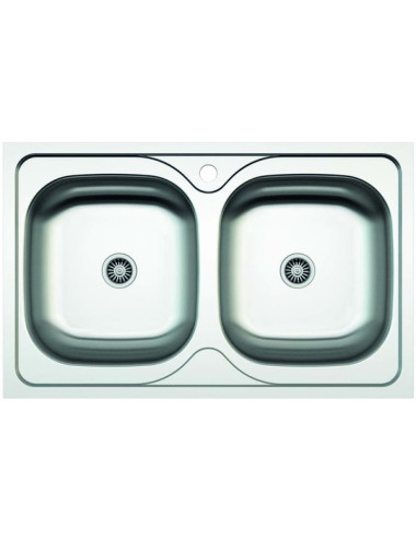 Cata Fregadero C-2 AG Sobre Encimera Acero Inox 2 Cuencos 79x50cm
