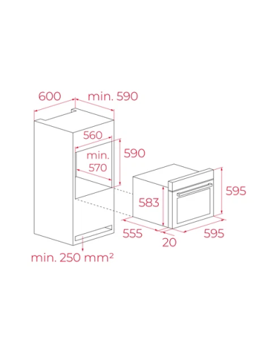 TEKA HORNO HCB-6170 SS INOX HIDROCLEAN 70L. REF. 111020099
