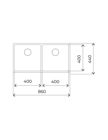 Teka Fregadero Be Linea RS15 2C 860 Bajo Encimera Acero Inox 2 Cubetas SilentSmart