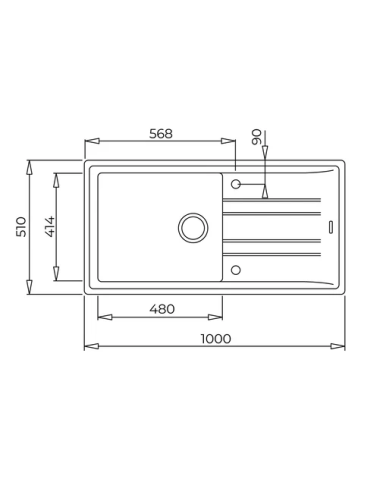 Teka Fregadero Stone 60-TG 1C 1E Encastre Granito 1 Cubeta Escurridor Blanco
