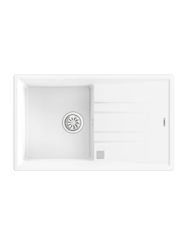 Teka Fregadero Stone 50 B-TG 1C 1E Encastre Granito 1 Cubeta Escurridor Blanco