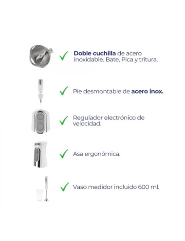 JATA BATIDORA JEBT-1818 700W PIE INOX