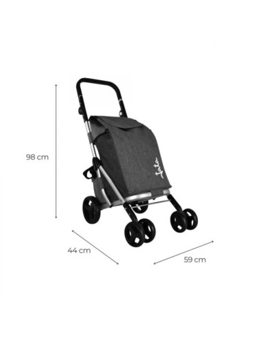 JATA CARRO COMPRA HCAR-2502 4 RUEDAS + BOLSA TERMICA GRIS