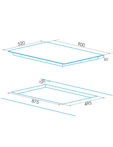 Edesa Placa Inducción EIM-9530 R 5 Zonas 90cm Vidrio Slider Touch Clase A
