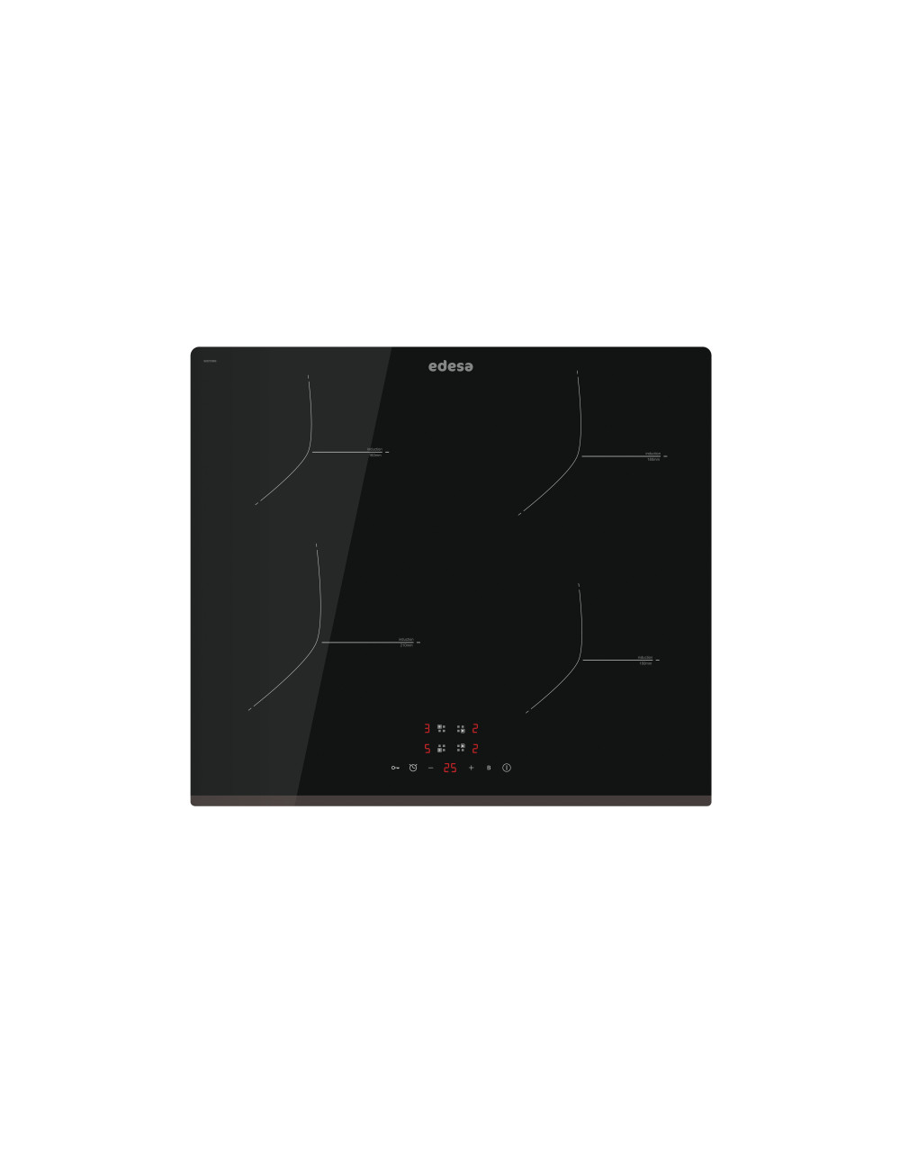 Edesa Placa Inducción EIT‑6422 B 4 Zonas Negra Bisel