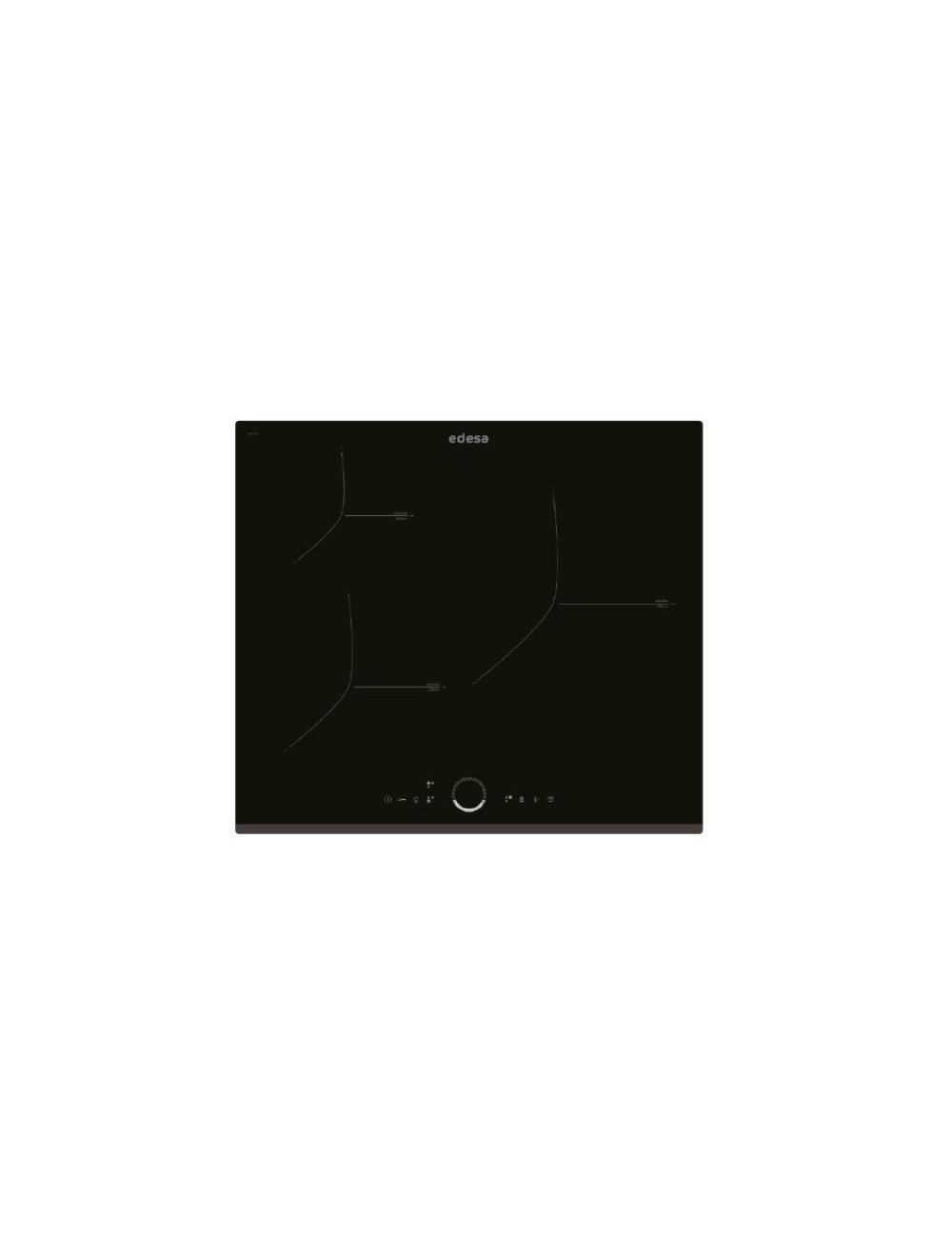 Edesa Placa de Inducción EIR6331BA 60 cm 3 Zonas Negra Bisel Frontal