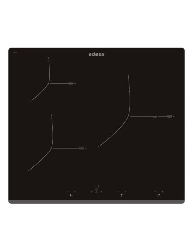 Edesa Placa Inducción EIT6329B 60 cm 3 Zonas Bisel Frontal Negra
